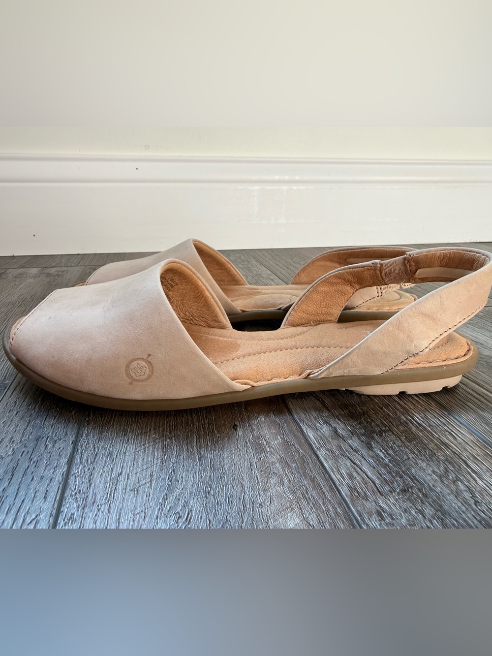 Born Suede Slingback Sandals in Beige